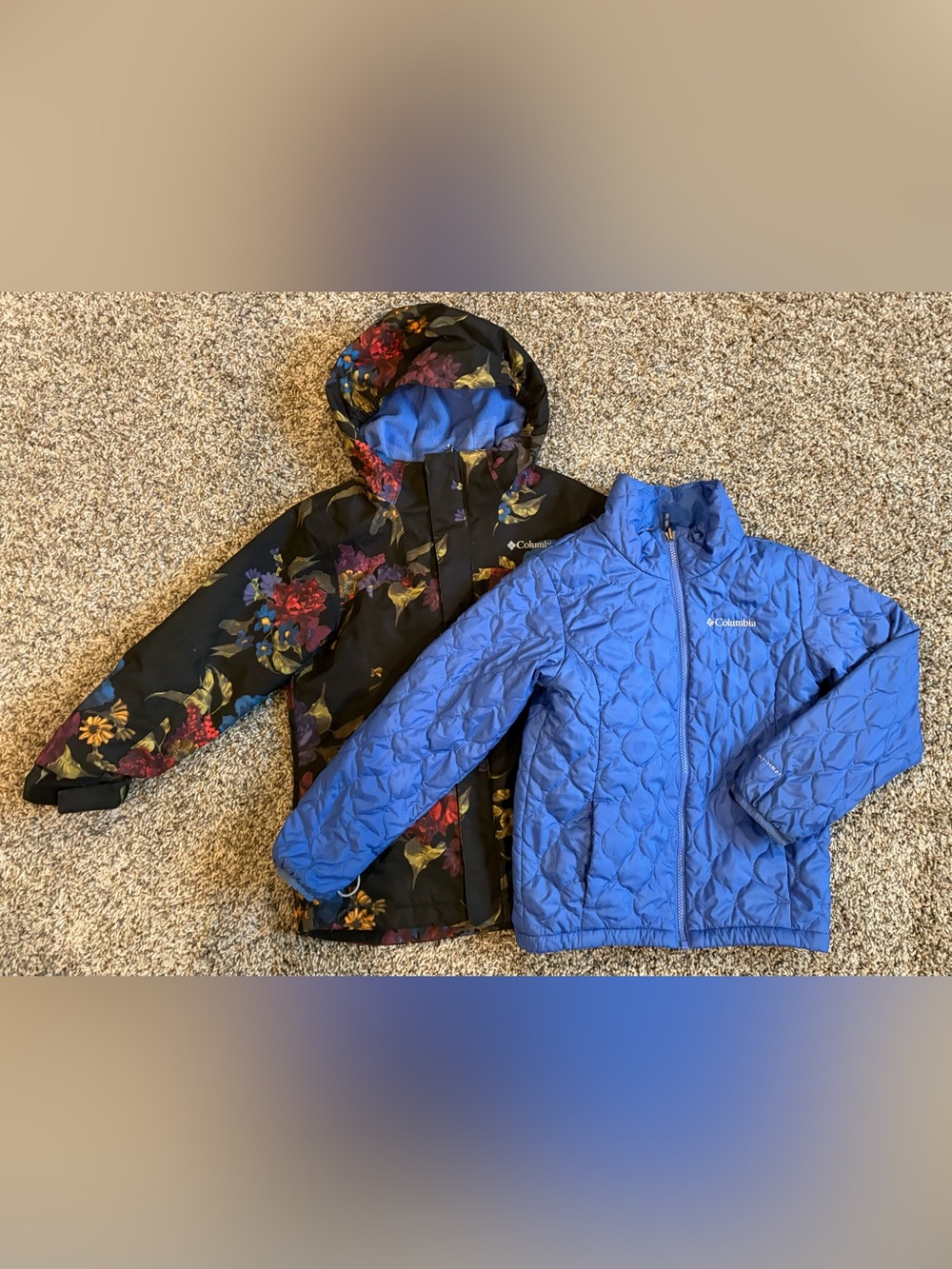 Columbia Girls Size Small Interchange Winter Coat Hooded Jacket Omni Tech Floral
